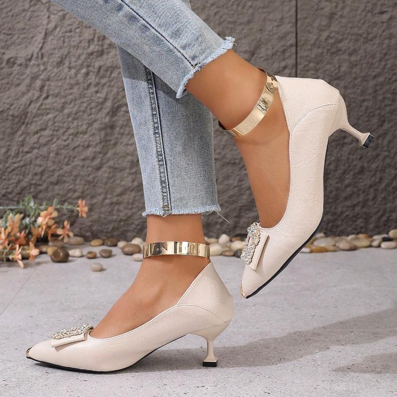 Женская обувь Sapatos Femininas Женская милая легкая бежевая обувь на шпильке без застежки Леди Сексуальная вечеринка Комфортные туфли-лодочки Ga19
