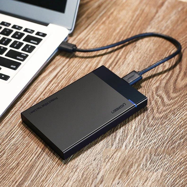 Ugreen Hdd Ssd Drive Enclosure Sata 2.5 Usb 3.2 Gen 1 (5Gbps) Micro Usb Superspeed + 0.5M Cable Black (Us221 30848)