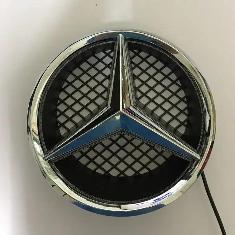 UOOGV1 New For Mercedes Benz For Mercedes-Benz LED Chrome Silver Glossy Black Grille Star Emblem W204 W245 V260 X204 VITO 2006-2013 18.