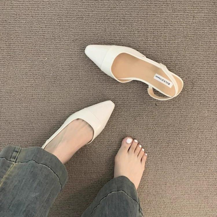 Fashionable French Pointed Mary Jane Sandals Women's Summer Lightweight Gentle Casual Women's Single Shoes