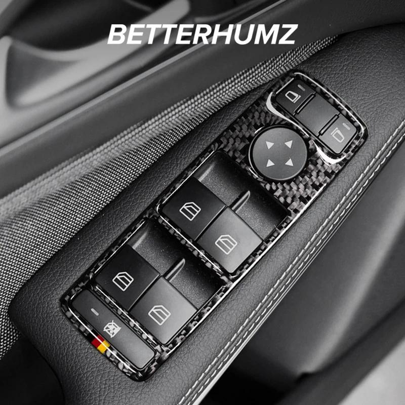Углеродное волокно для Mercedes Benz W176 W204 W212 C класса, наклейка на панель управления окном автомобиля, внутренняя отделка автомобиля