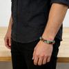 Хрустальный браслет, натуральный камень тигровый глаз, красно-зеленый драгоценный камень, браслет с бусинами из черного камня, мужской эластичный браслет