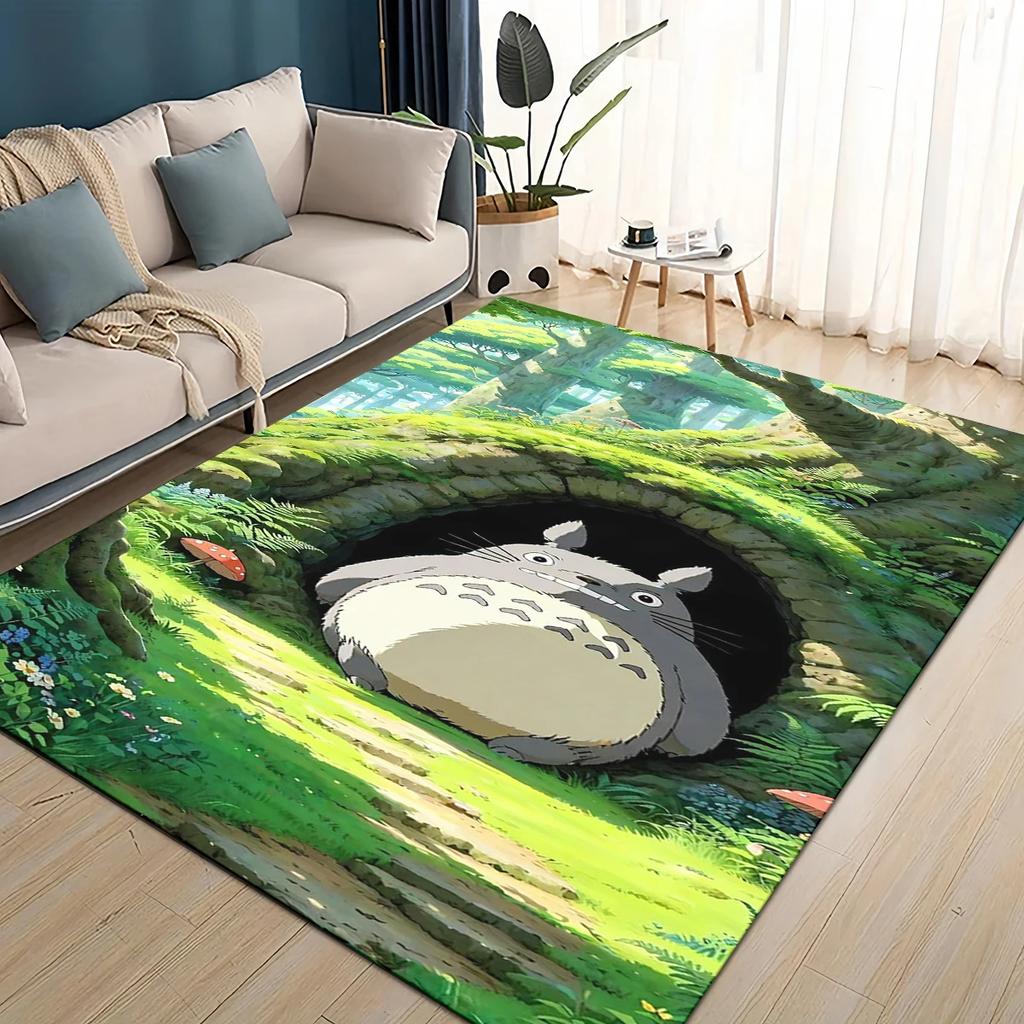 3D ковер с рисунком мультфильма Т-Тоторо, ковер для гостиной, детской спальни, декора у дивана, прихожей, нескользящий коврик для игр детей