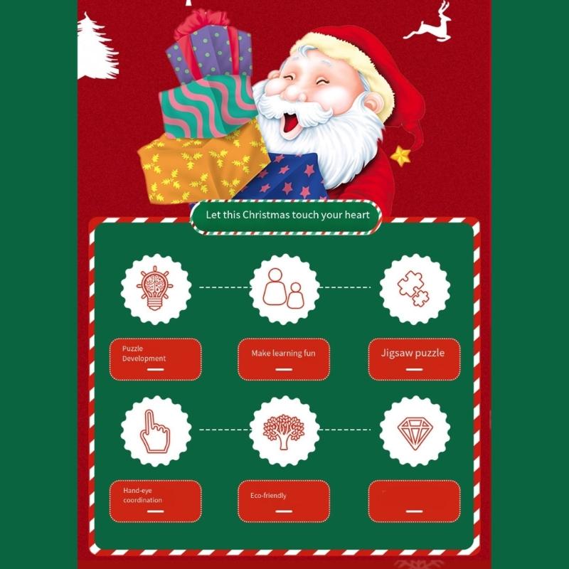 Creative Christmas Puzzle Craft Kits For Kids Handmade Paper Ornament Holiday Decoration Paper Card Jigsaws