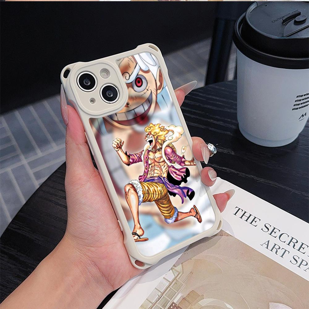Мягкие чехлы для телефонов Ae92 One Piece Luffy Gear 5 для iPhone 16 15 14 13 12 11 Pro Max 7 8 Plus XR XS с ремешком на запястье, защитным шнурком для углов, задняя крышка
