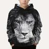 Стильный Повседневный пуловер с 3D принтом льва для мальчиков, толстовки с длинными рукавами, толстовка на весну и осень, детские толстовки, топы, уличная одежда
