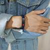 Customized Engrave Medical Alert ID Bracelet, Stainless Steel Magnetic Buckle Woven Leather Wristband Bangle for Men