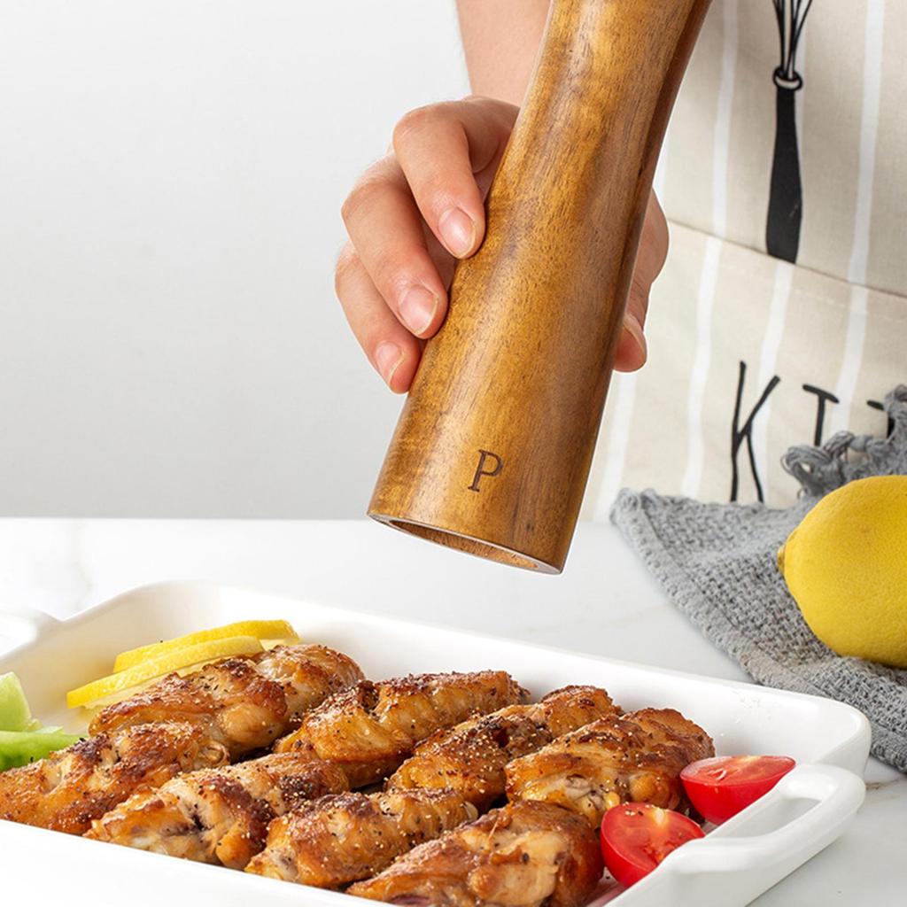 Набор измельчителей для деревянной соли и перца, ручной многоразовый керамический ротор, 8,5 дюйма