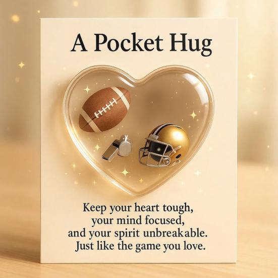 Sports-Themed Pocket Hug Football Golf Tennis Soccer Baseball Pocket Hug Heart Token Emotional Support Gift