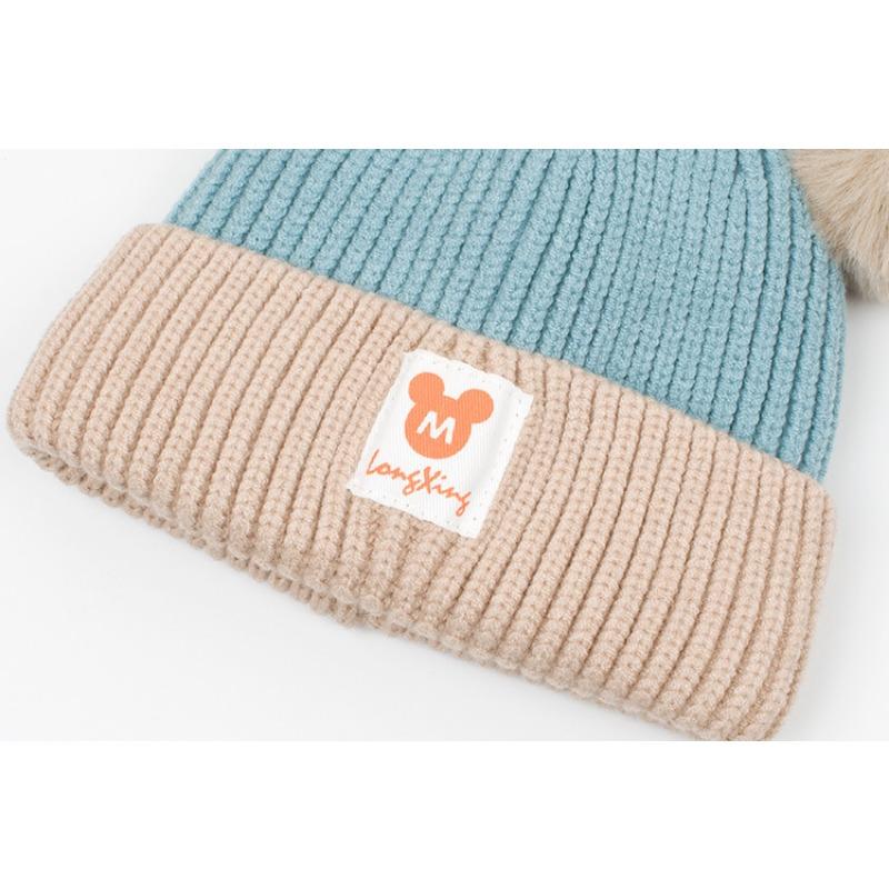 Детская шапка Осенне-зимняя детская шерстяная шапка Двухслойная детская вязаная шапка для мальчиков и девочек 1-3 лет Детская шапка для взрослых