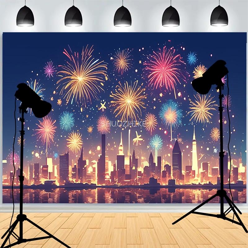 Warmth Christmas Day Fireplace Photography Backdrops Window Living Room Wreach Happiness New Year Photo Studio Background XH-40