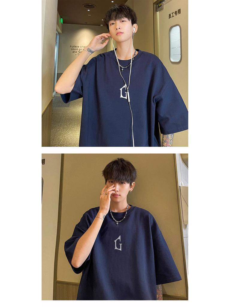 Мужская летняя 2023 футболка оверсайз с коротким рукавом в стиле стритвир