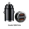 200W Mini Car Dual Port USB Charger Lighter Fast Charging Lighter Socket 100w PD Usb Type C Dual Ports Invisible Metal Charger
