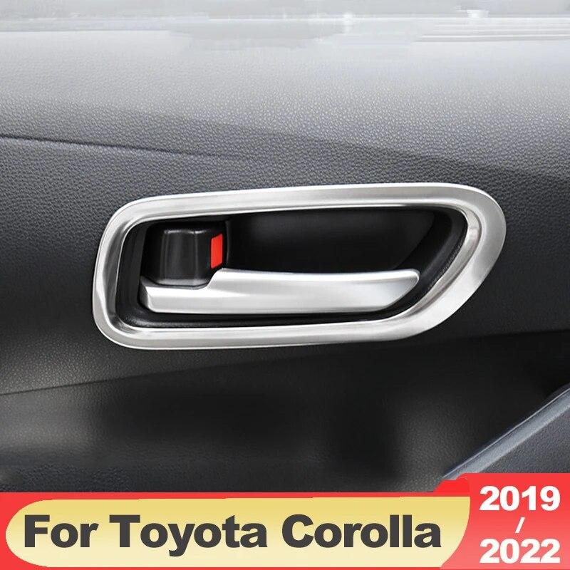 Stainless Car Interior Door Handle Bowl Frame Covers Trim Sticker For Toyota Corolla 2022 E210 12th Accessories