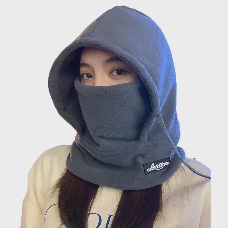 Мужская зимняя ветрозащитная велосипедная шапка с теплой маской, наушниками и защитой шеи - плотный хлопок, стиль Lei Feng