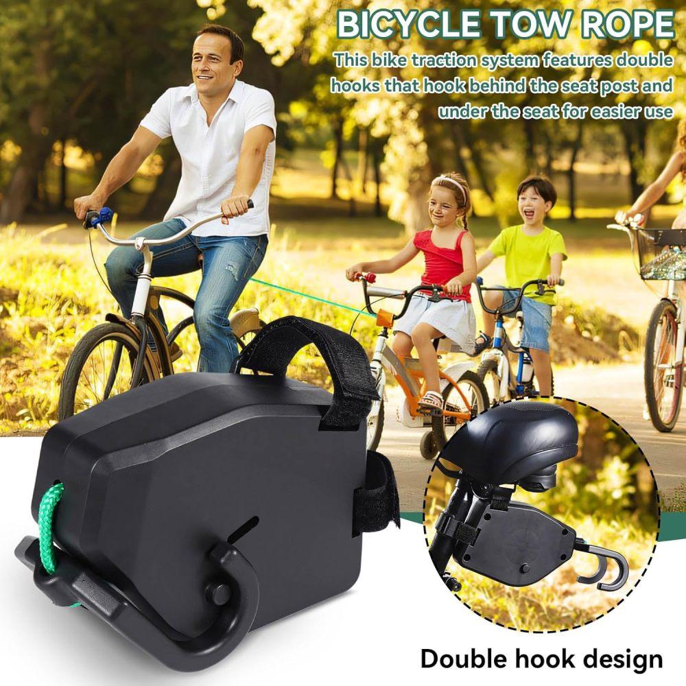 Bike Tow Rope for Children, Bike Towing System Rope for Parent-Kid Towing Straps Kids Tow Behind Bike System Secure Retractable