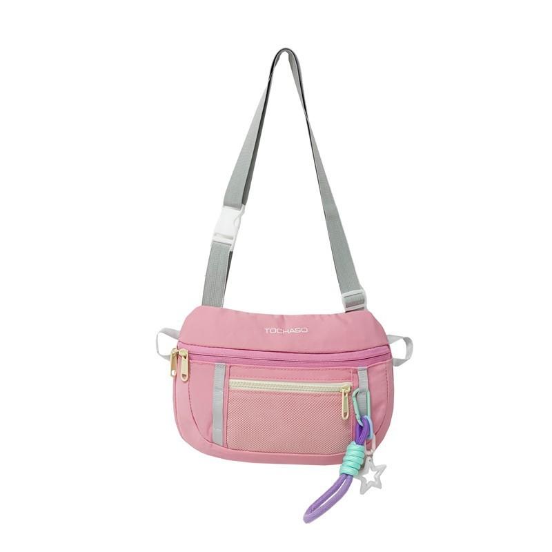 Блокировка цвета Модный дизайн Принт с буквами Детская наплечная сумка Подвеска с