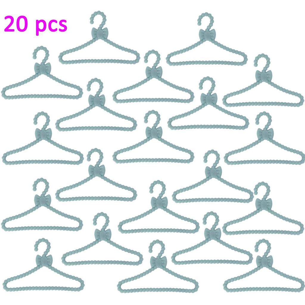 20 Pcs Doll Hangers Plastic Clothes Holder for Barbie Doll Accessories Kid Toy