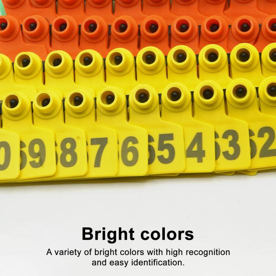 Cattle Ear Tags 001 To 100 Number Plastic Livestock Animal Tag Ear Tag Applicator Kit for Cows Goats Sheep Pigs