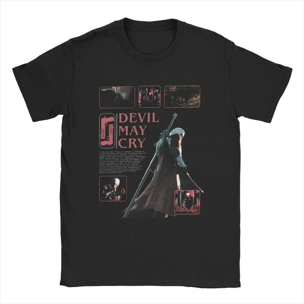 Dante Devils 3 Футболки Мужские Экшн Игра DMC May Cry Хипстерская Хлопковая Футболка Круглый Вырез Короткий Рукав Футболки Большого Размера Мерч