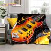Классический череп электрогитара музыкальные инструменты одеяло, мягкий плед одеяло для дома спальня кровать диван пикник чехол для детей подарок
