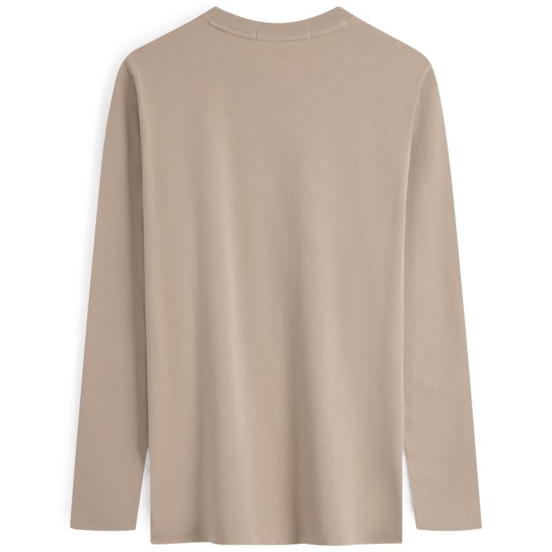 Calvin Klein Повседневная минималистичная футболка с полыми буквами, удобная, эластичная, с длинным рукавом, мужские топы J324497-PED