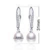 925 Sterling Silver Drop Earrings for Women Fashion Zircon Dangle Earrings Natural Freshwater Pearl Jewelry