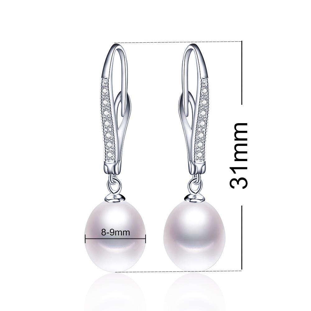 925 Sterling Silver Drop Earrings for Women Fashion Zircon Dangle Earrings Natural Freshwater Pearl Jewelry