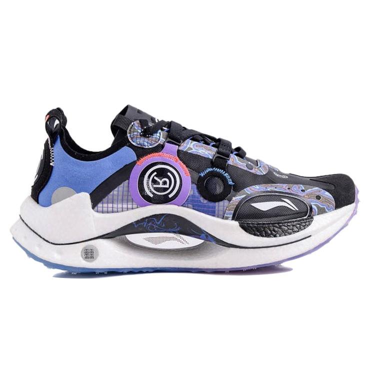 Li Ning Shadow CRC Амортизация Скользкие Устойчивые к истиранию Баланс Низкие Беговые кроссовки Мужские Черно-фиолетовые ARHR087-1