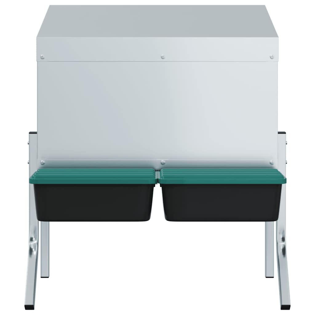 Chicken Nesting Box 2 Compartments with Legs Galvanized Steel