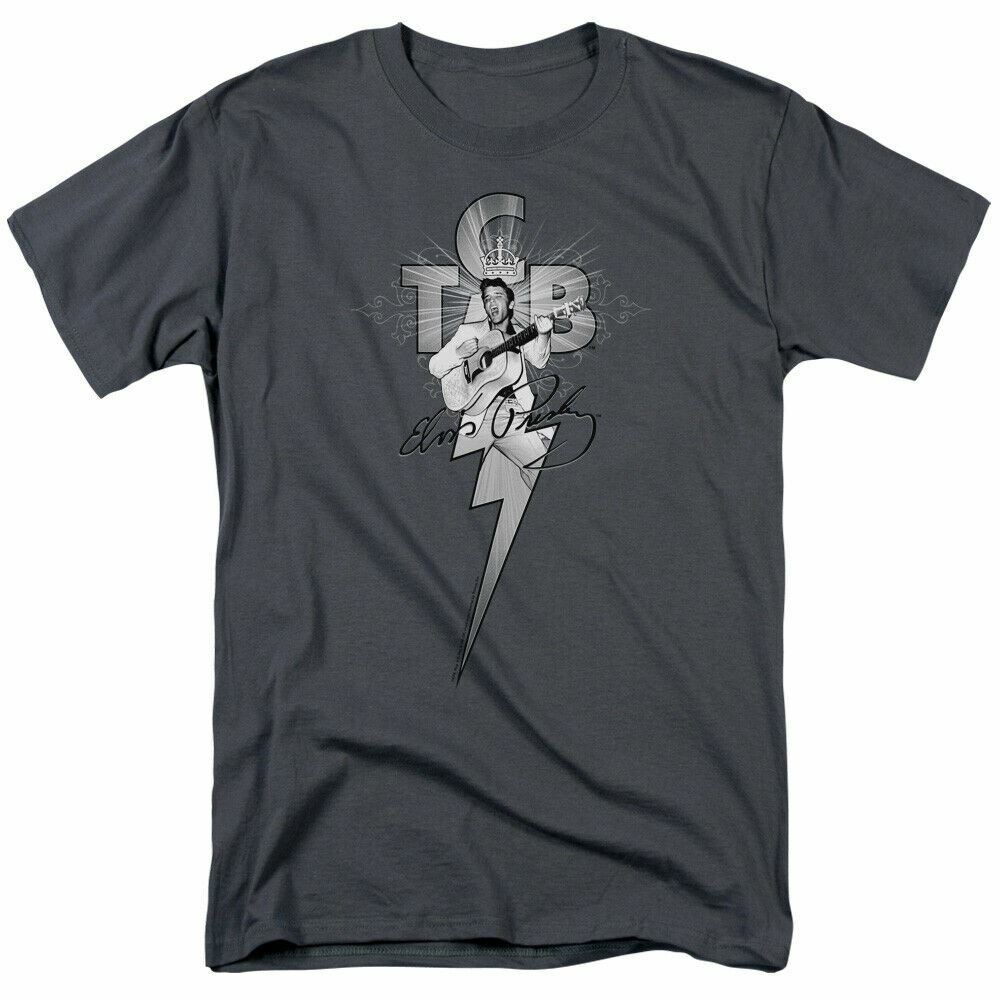 Elvis Presley TBC Ornate T Shirt Mens Licensed The King Tee Charcoal