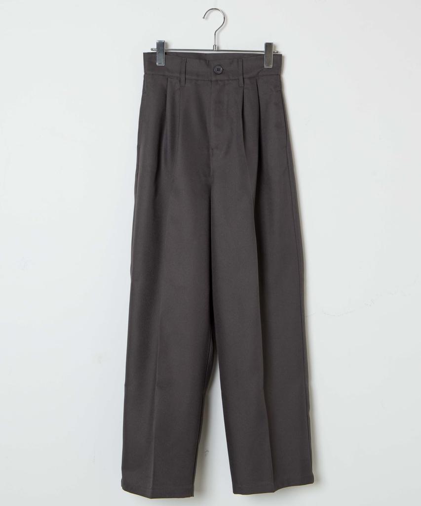 WEGO Pants with Center Korean Solid Size Gray Women's High-Waisted Wide-Leg Press, Style, Color, Casual, Spring, Summer, Autumn, Winter, S,