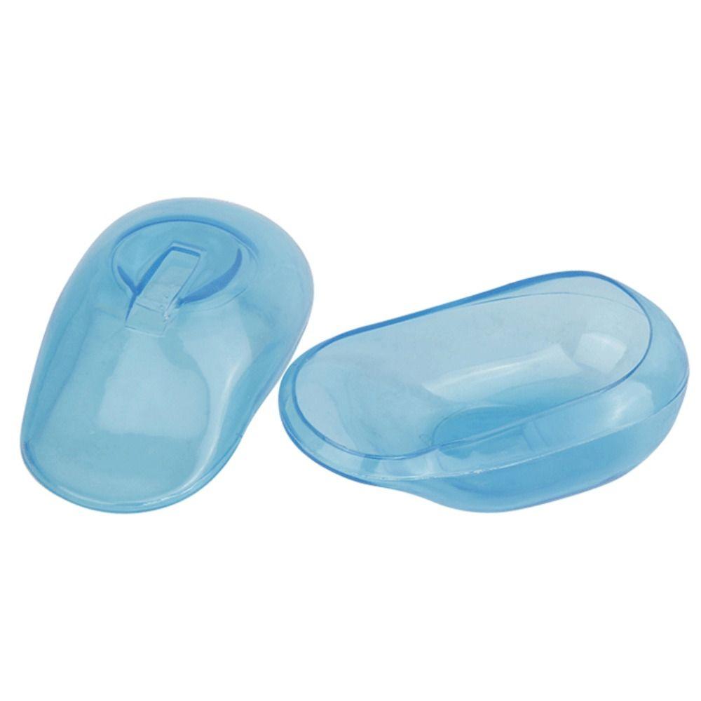 2pcs Blue Hairdressing Ear Cover Reusable Salon Ear Shield Silicone Ear Cover
