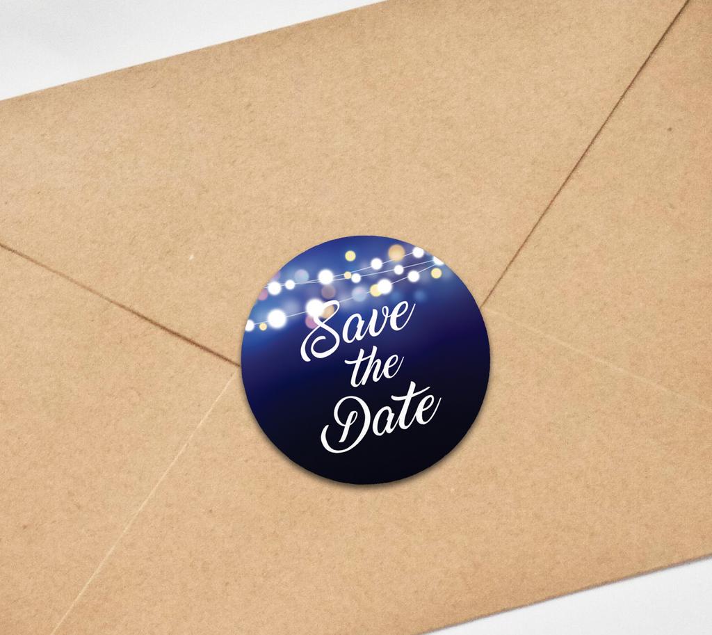 Darling Souvenir 45 шт. синие круглые гирлянды Save The Date наклейки DIY конверт уплотнения-1.6