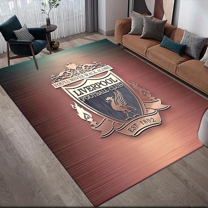 Leicester City Football Club Flannel Pattern Square Carpet,Area Rug,Carpet Rug for Living Room Bedroom Sofa Playroom Decor,Non-slip Floor Mat
