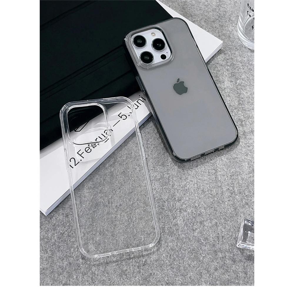 Прозрачный черный силиконовый мягкий чехол для iPhone 15 14 13 12 11 Pro Max X XR 7 8 Plus SE 2022 2020 Роскошный мягкий ТПУ бампер для телефона