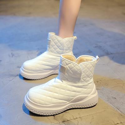 Женские зимние водонепроницаемые и бархатные теплые толстоподошвенные ботинки для снега, большие хлопковые ботинки для Северо-Востока 2025, нескользящие, женские ботинки-хлебцы, короткие ботинки