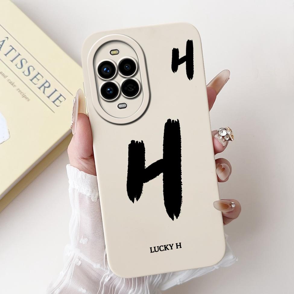 Чехол для телефона Huawei Nova 13Pro MIS-AL00 Чехол для Huawei Nova 13 Pro Силиконовый Простой Модный Буквы от A до Z Ударопрочный Бампер