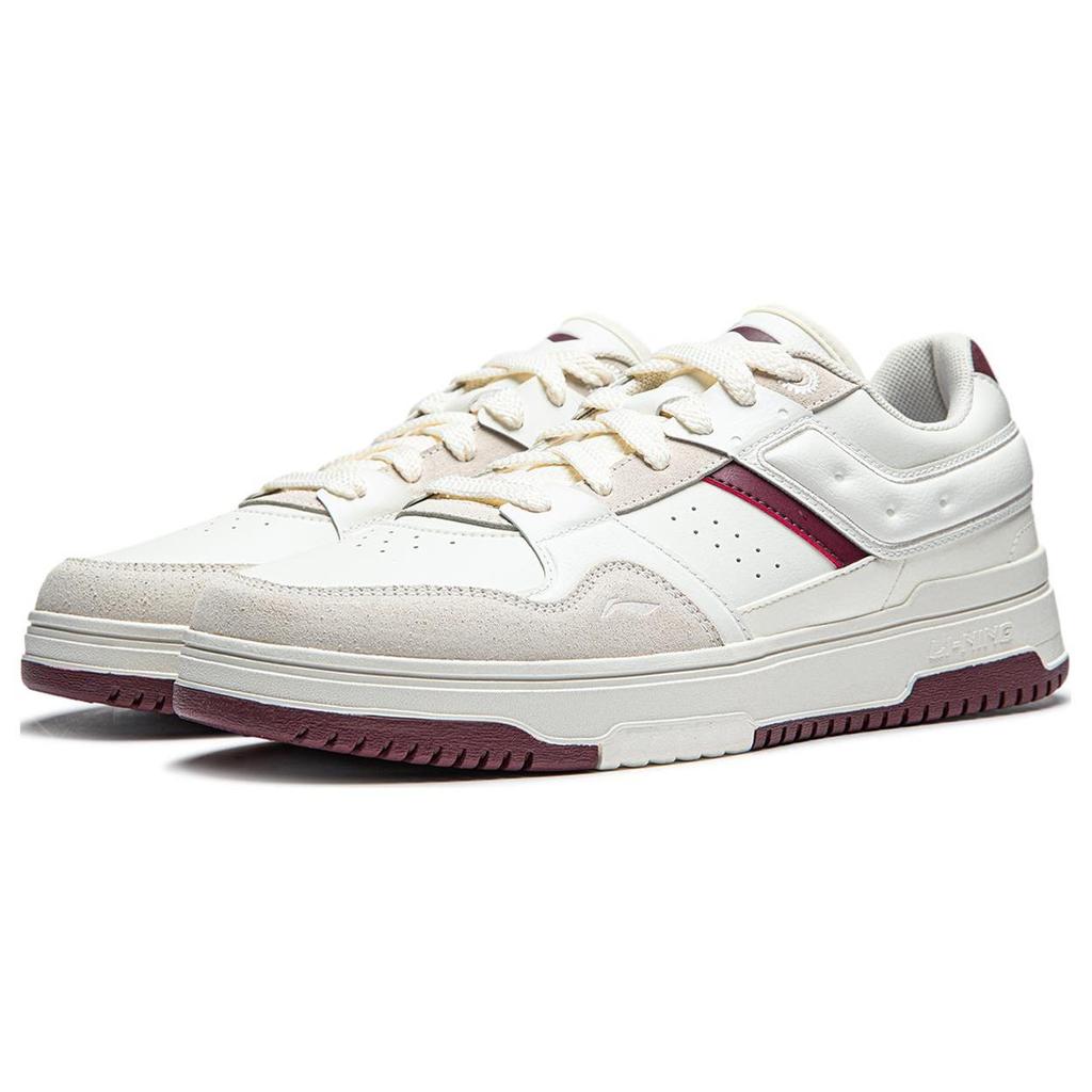 Li Ning Tianji 2.0 Нескользящие, Износостойкие, Легкие, Дышащие Низкие Скейтбордические Кроссовки Мужские Белые Красные AGCU193-6