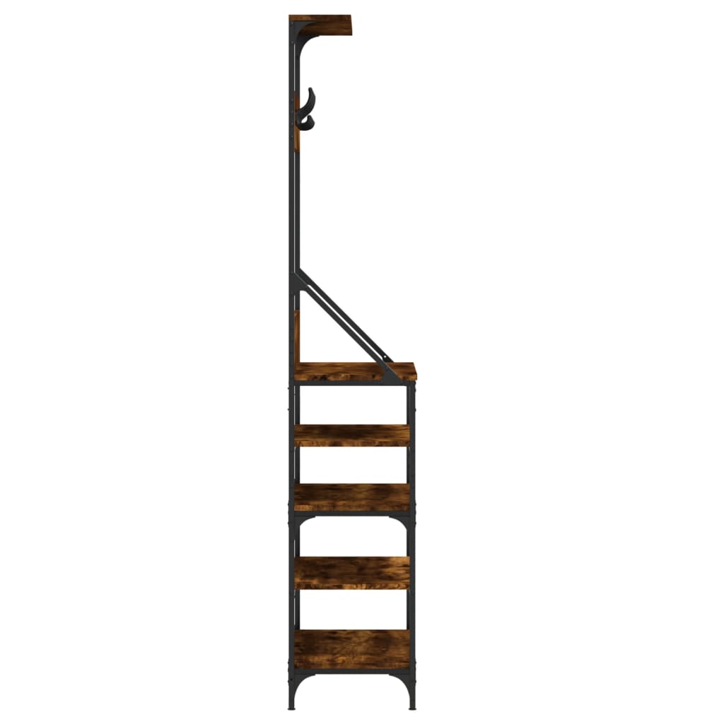Clothing Rack with Shoe Shelf Smoked Oak 70 x 34 x 184 cm