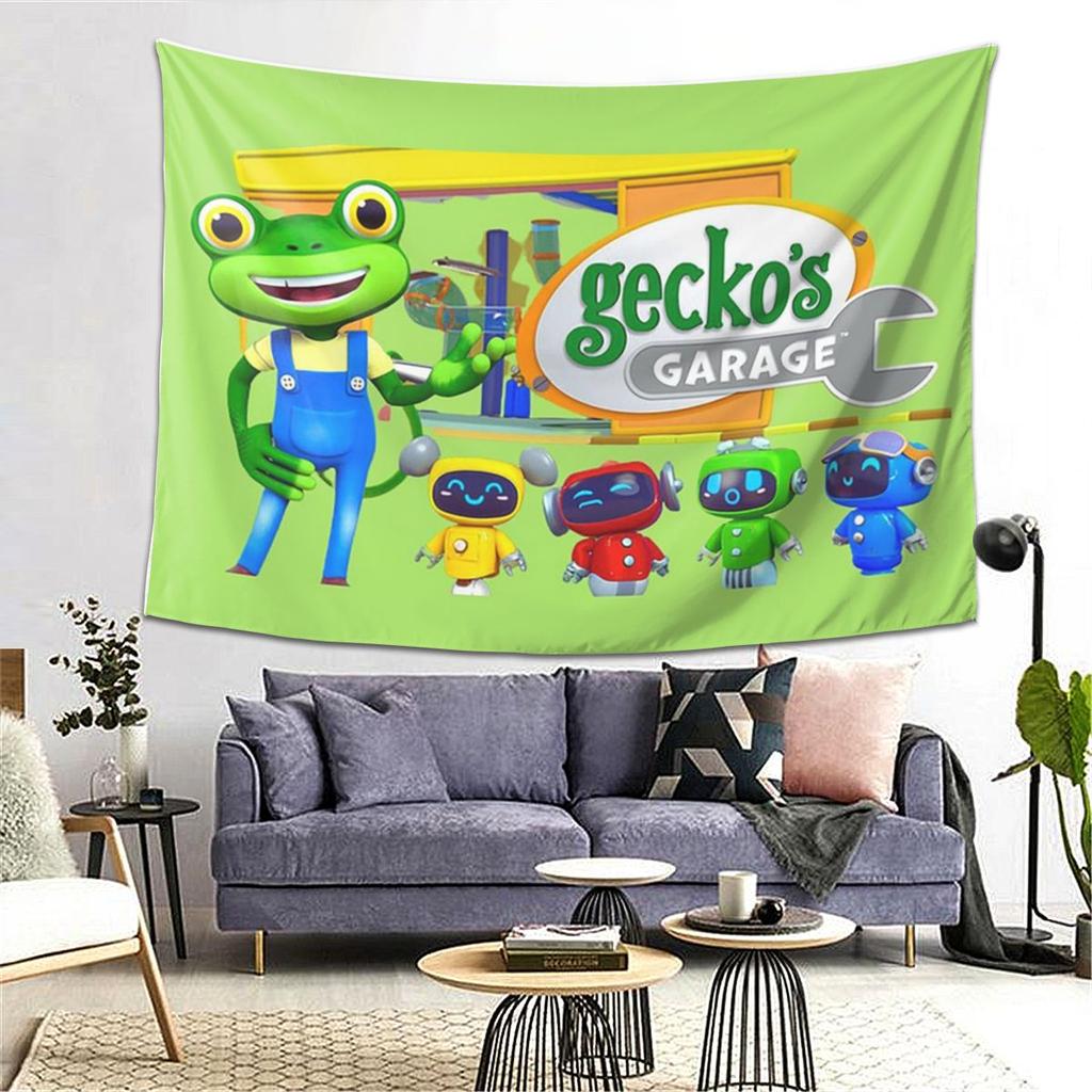 Geckos Garage Kids Tapestry Wall Hanging Aesthetic Home Decoration Tapestries for Living Room Bedroom