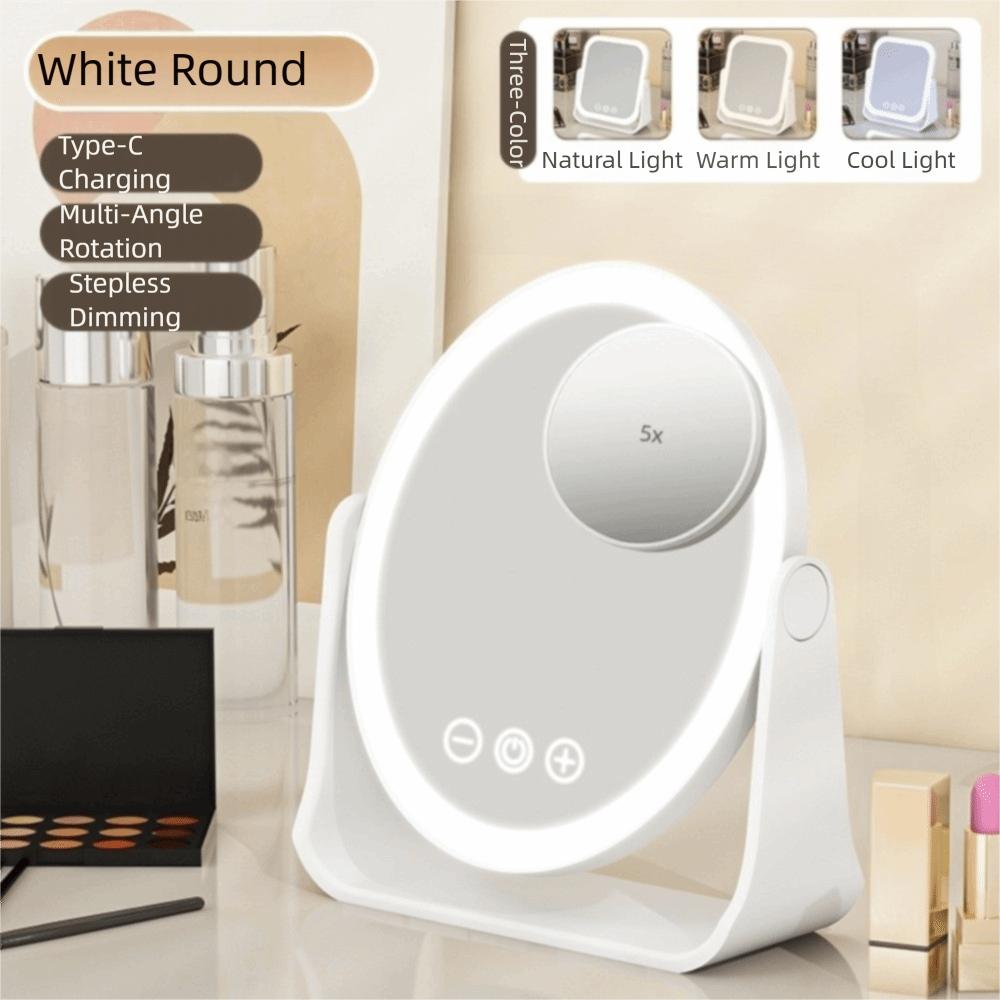 3 Color LED Makeup Mirror Eversible Cosmetic Mirrors Home