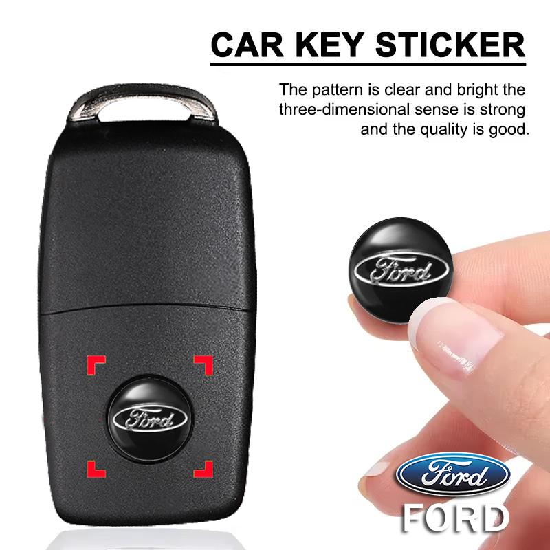 VOPL3 5/10Pcs Car Logo Control Key Emblem Stickers Accessories For Ford S MAX Ranger Focus Fiesta Mondeo Kuga Mustang Escort Transit