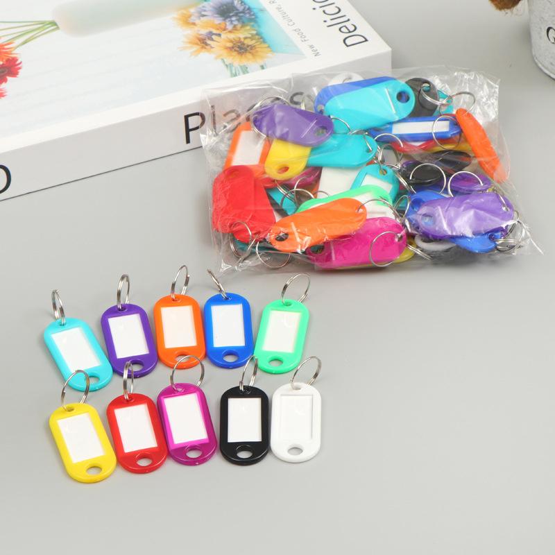 50 PCS Plastic Key Tags Split Ring ID Label Keychains for Organizing Locker Mailbox Apartment Office Home Keys