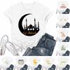 Women's Casual Loose Printed T-shirt Round Neck Pullover Short Sleeved Top