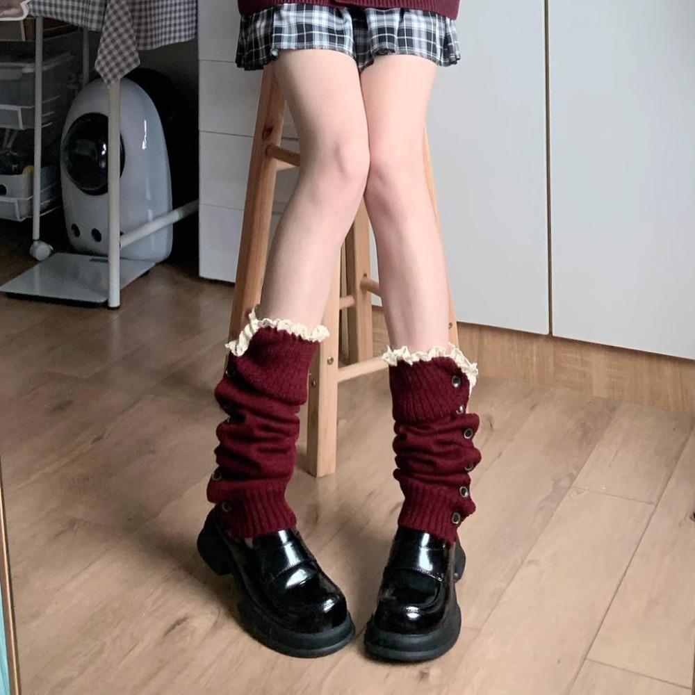 Лолита JK вязаный чехол для ног Harajuku длинные чулки-трубы мода Y2K гетры для девочек
