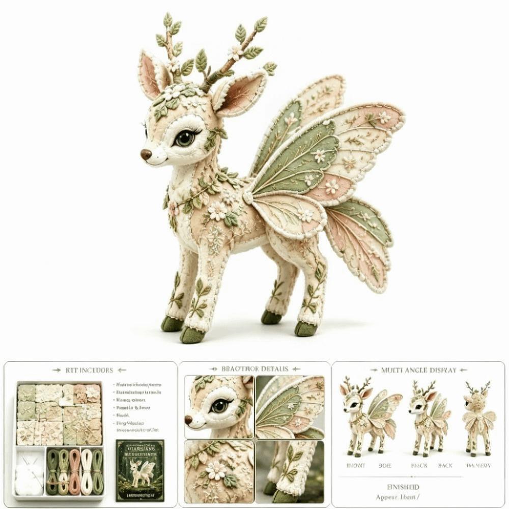 Floral Fabrics DIY Sewing Kit Creative Design Animal Toy Craft Fabric Sewing Kit  For Craft Lover