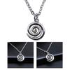 Fashion Simple Necklace Vintage Antique Silver Color Vortex Symbol Pendant Necklace 15x19mm Durable Alloy Neck Chain