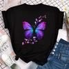 Fashion Unisex Unisex T Shirt Colorful Butterfly Petal Graphic Print T Shirt Casual Crew Neck Short Sleeve Plus Size T Shirt Unisex