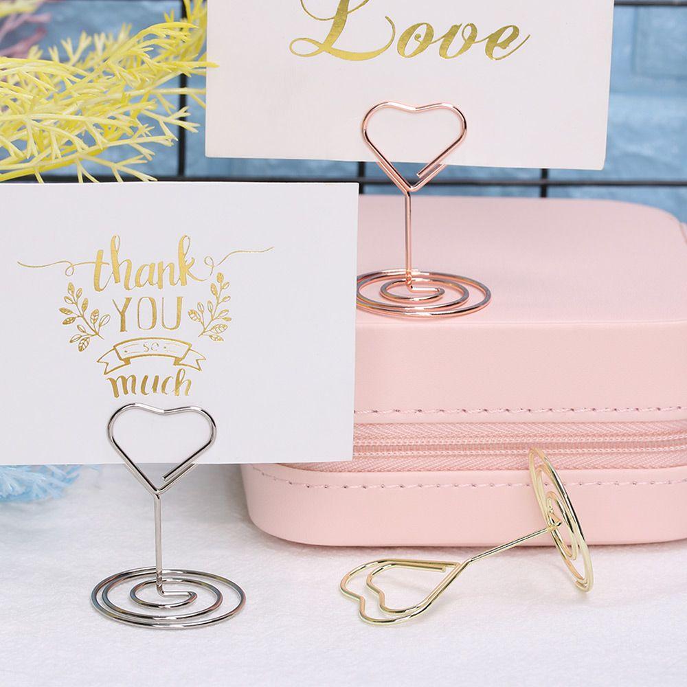 Настольное украшение в форме сердца, розовое золото, зажимы для фото, держатель номеров столов, зажимы для рассадочных карточек, подставка